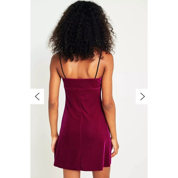 Urban Outfitters Pins & Needles Audrey Pink Velvet A-Line Slip Dress - Picture 6 of 6